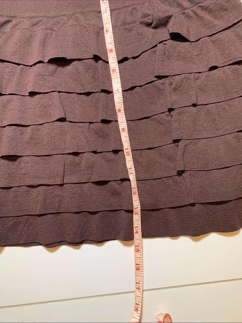 Y2K ERA - Tiered Ruffle Mini Skirt - Dark Brown - Picture 2 of 3
